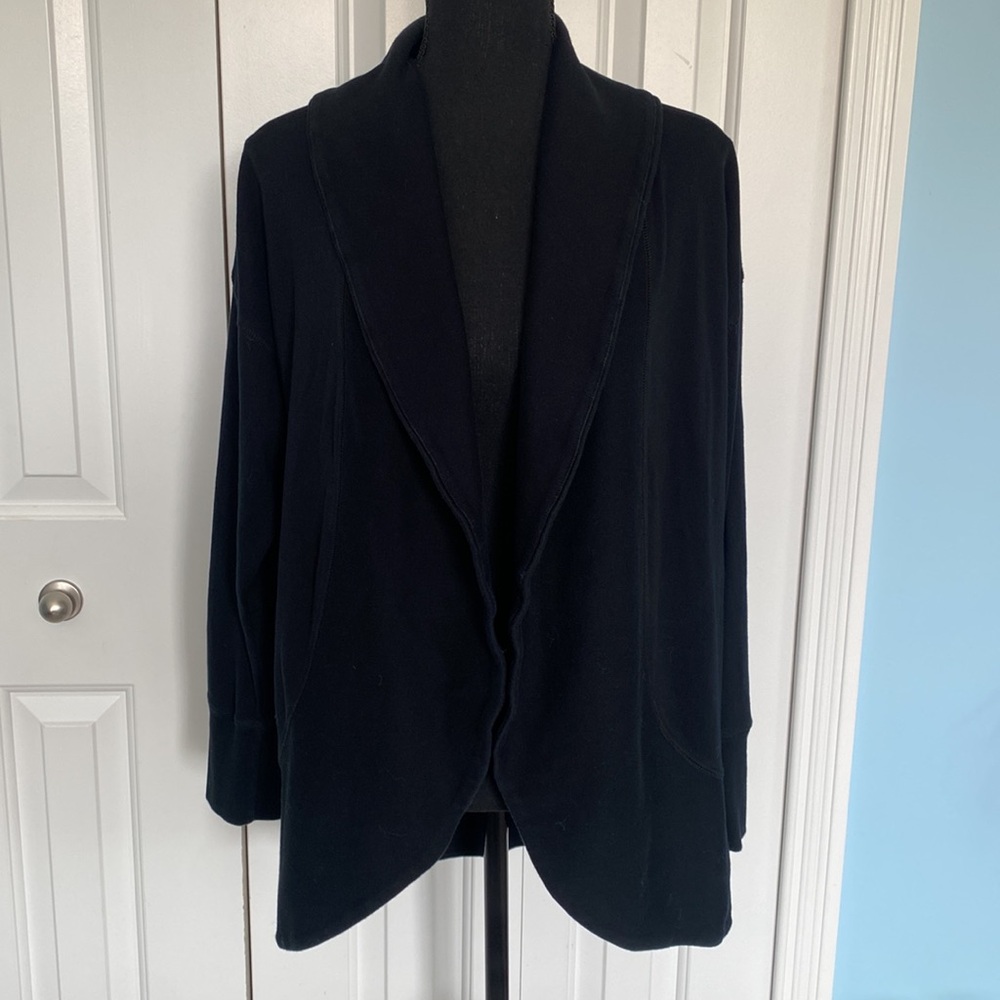 Lauren Active Ralph Lauren 100% Cotton Black Medium Long Sleeve Cardigan Sweater